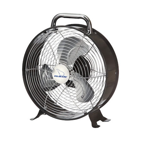 Polar Aire Retro Drm Fan Blk/Slv 9" VF-9DF